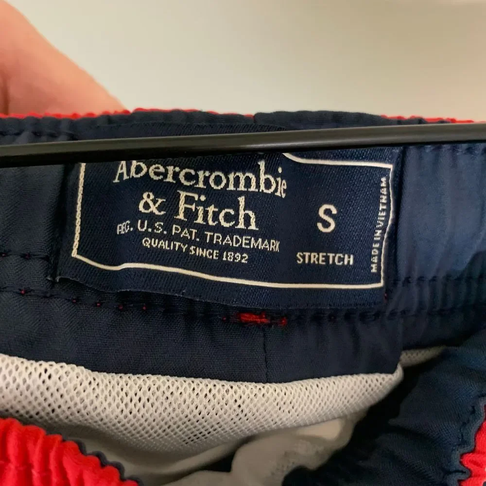 Abercrombie & Fitch Red/White/Blue Swim Trunks Small READ